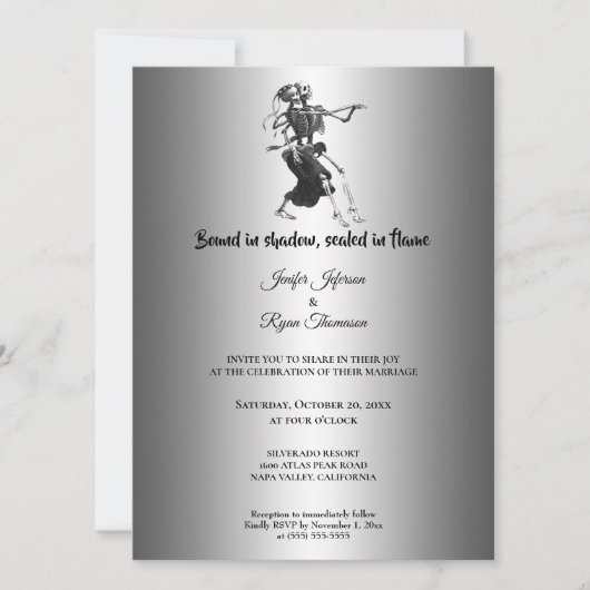Gothic halloween wedding Invitation Einladung (Vorderseite)