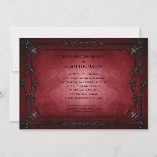 Gothic Halloween wedding invitation Einladung (Rückseite)