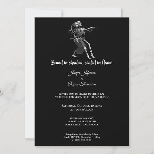 Gothic halloween wedding Invitation Einladung (Vorderseite)