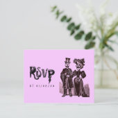 Gothic Halloween Wedding RSVP Postkarte (Stehend Vorderseite)