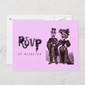Gothic Halloween Wedding RSVP Postkarte (Vorne/Hinten)