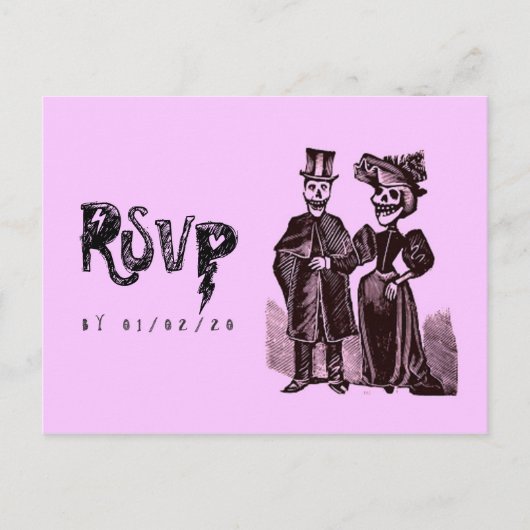Gothic Halloween Wedding RSVP Postkarte (Vorderseite)