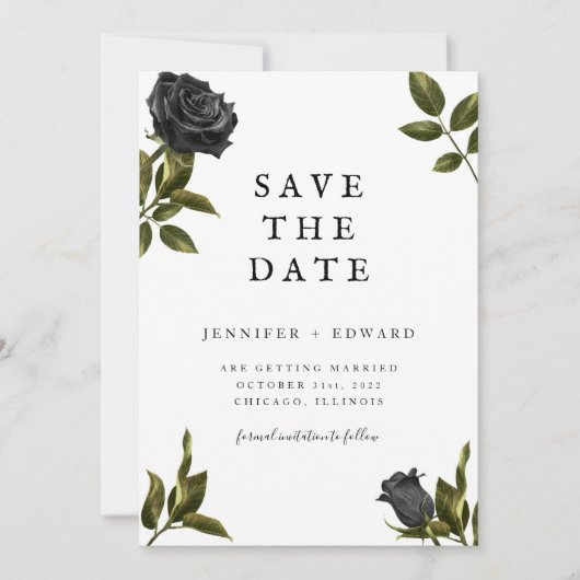 Gothic Halloween Wedding Save the Date (Vorderseite)