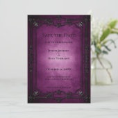 Gothic halloween wedding save the date invitation ankündigung (Stehend Vorderseite)