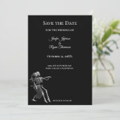 Gothic halloween wedding save the date invitation ankündigung (Stehend Vorderseite)