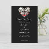 Gothic halloween wedding save the date invitation ankündigung (Stehend Vorderseite)