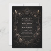 Gothic halloween wedding save the date invitation ankündigung (Vorderseite)