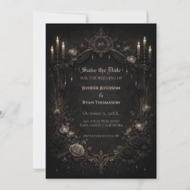 Gothic halloween wedding save the date invitation ankündigung