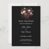 Gothic halloween wedding save the date invitation ankündigung (Vorderseite)