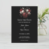 Gothic halloween wedding save the date invitation ankündigung (Stehend Vorderseite)