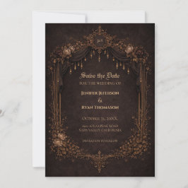Gothic halloween wedding save the date invitation ankündigung