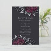 Gothic halloween wedding save the date invitation ankündigung (Stehend Vorderseite)