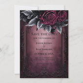 Gothic halloween wedding save the date invitation ankündigung (Vorderseite)