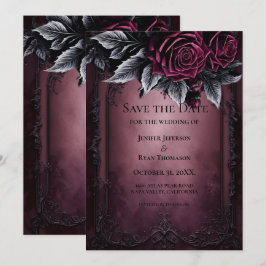 Gothic halloween wedding save the date invitation ankündigung