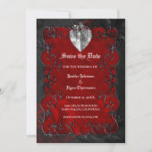 Gothic halloween wedding save the date invitation ankündigung (Vorderseite)