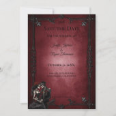 Gothic halloween wedding save the date invitation ankündigung (Vorderseite)