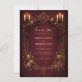 Gothic halloween wedding save the date invitation ankündigung (Vorderseite)