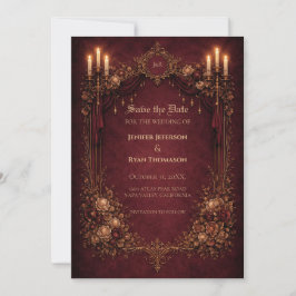 Gothic halloween wedding save the date invitation ankündigung