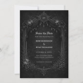 Gothic halloween wedding save the date invitation ankündigung (Vorderseite)