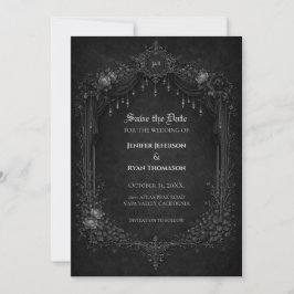 Gothic halloween wedding save the date invitation ankündigung