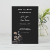 Gothic halloween wedding save the date invitation ankündigung (Stehend Vorderseite)