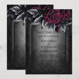 Gothic halloween wedding save the date invitation ankündigung