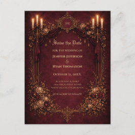 Gothic halloween wedding save the date postcard ankündigungspostkarte