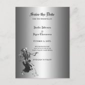 Gothic halloween wedding save the date postcard ankündigungspostkarte (Vorderseite)