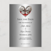 Gothic halloween wedding save the date postcard ankündigungspostkarte (Vorderseite)