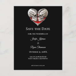 Gothic halloween wedding save the date postcard ankündigungspostkarte