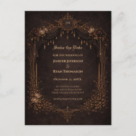 Gothic halloween wedding save the date postcard ankündigungspostkarte
