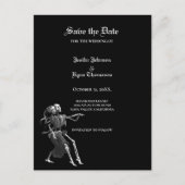 Gothic halloween wedding save the date postcard ankündigungspostkarte (Vorderseite)