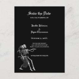 Gothic halloween wedding save the date postcard ankündigungspostkarte