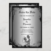 Gothic halloween wedding speichern Sie das Datum E Ankündigung (Vorne/Hinten)