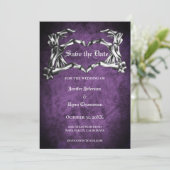 Gothic halloween wedding speichern Sie das Datum E Ankündigung (Stehend Vorderseite)