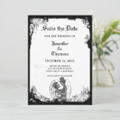 Gothic halloween wedding speichern Sie das Datum E Ankündigung (Stehend Vorderseite)