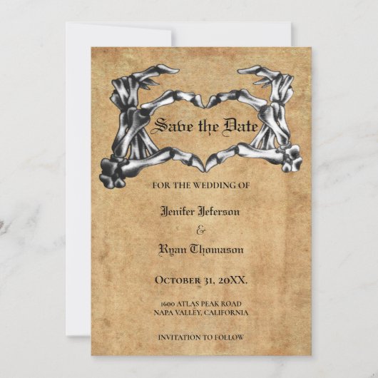 Gothic halloween wedding speichern Sie das Datum E Ankündigung (Vorderseite)