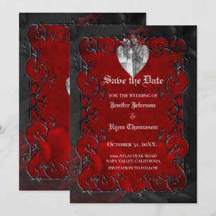 Gothic halloween wedding speichern Sie das Datum E Ankündigung