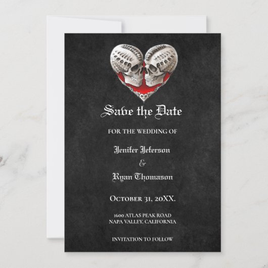 Gothic halloween wedding speichern Sie das Datum E Ankündigung (Vorderseite)