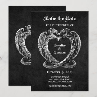 Gothic halloween wedding speichern Sie das Datum E Ankündigung