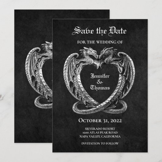 Gothic halloween wedding speichern Sie das Datum E Ankündigung (Vorne/Hinten)