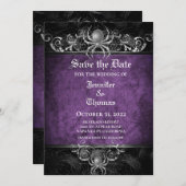 Gothic halloween wedding speichern Sie das Datum E Ankündigung (Vorne/Hinten)