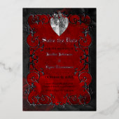Gothic halloween wedding speichern Sie das Datum E Folieneinladung (Vorderseite)