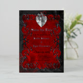 Gothic halloween wedding speichern Sie das Datum E Folieneinladung (Stehend vorne)