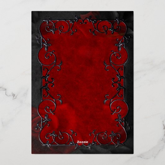 Gothic halloween wedding speichern Sie das Datum E Folieneinladung (Rückseite)