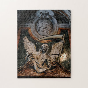 Gothic Halloween Winged Skeleton Puzzle