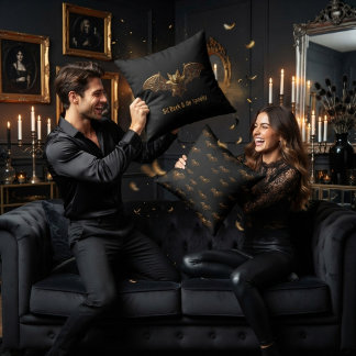 Gothic Halloween-Wurfkissen Goldene Fledermaus Kissen