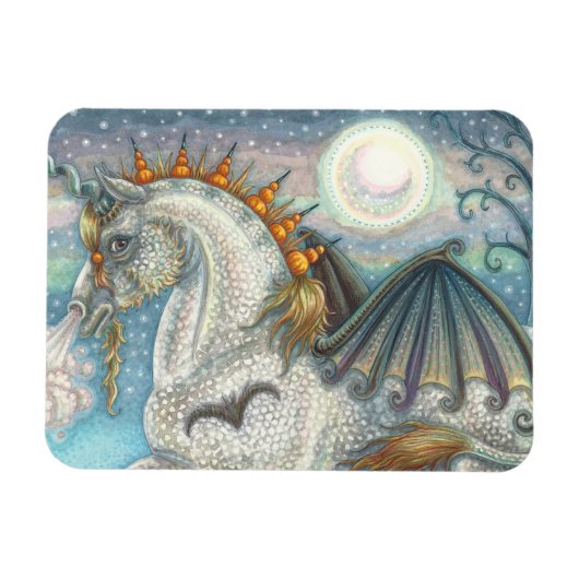GOTHIC HALLOWEWEWEN UNICORN MIT BAT WINGS, HORSE MAGNET (Horizontal)