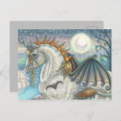 GOTHIC HALLOWEWEWEN UNICORN MIT BAT WINGS, HORSE POSTKARTE (Vorne/Hinten)