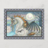 GOTHIC HALLOWEWEWEN UNICORN MIT BAT WINGS, HORSE POSTKARTE (Vorderseite)